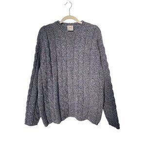 Bonner Of Ireland Sweater Size Large Cable Knit Crewneck Long Sleeve New Wool